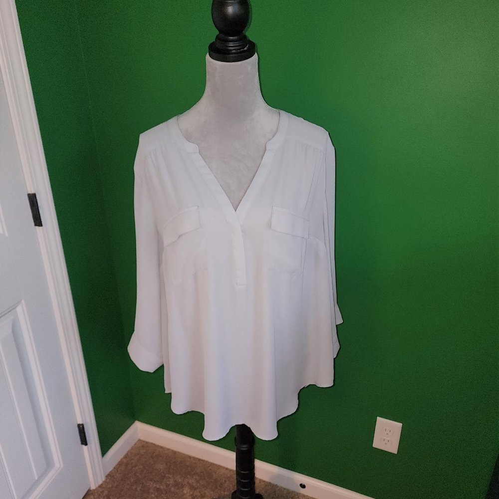 NWT Torrid Harper Lightweight Gray Blouse - Size 1
